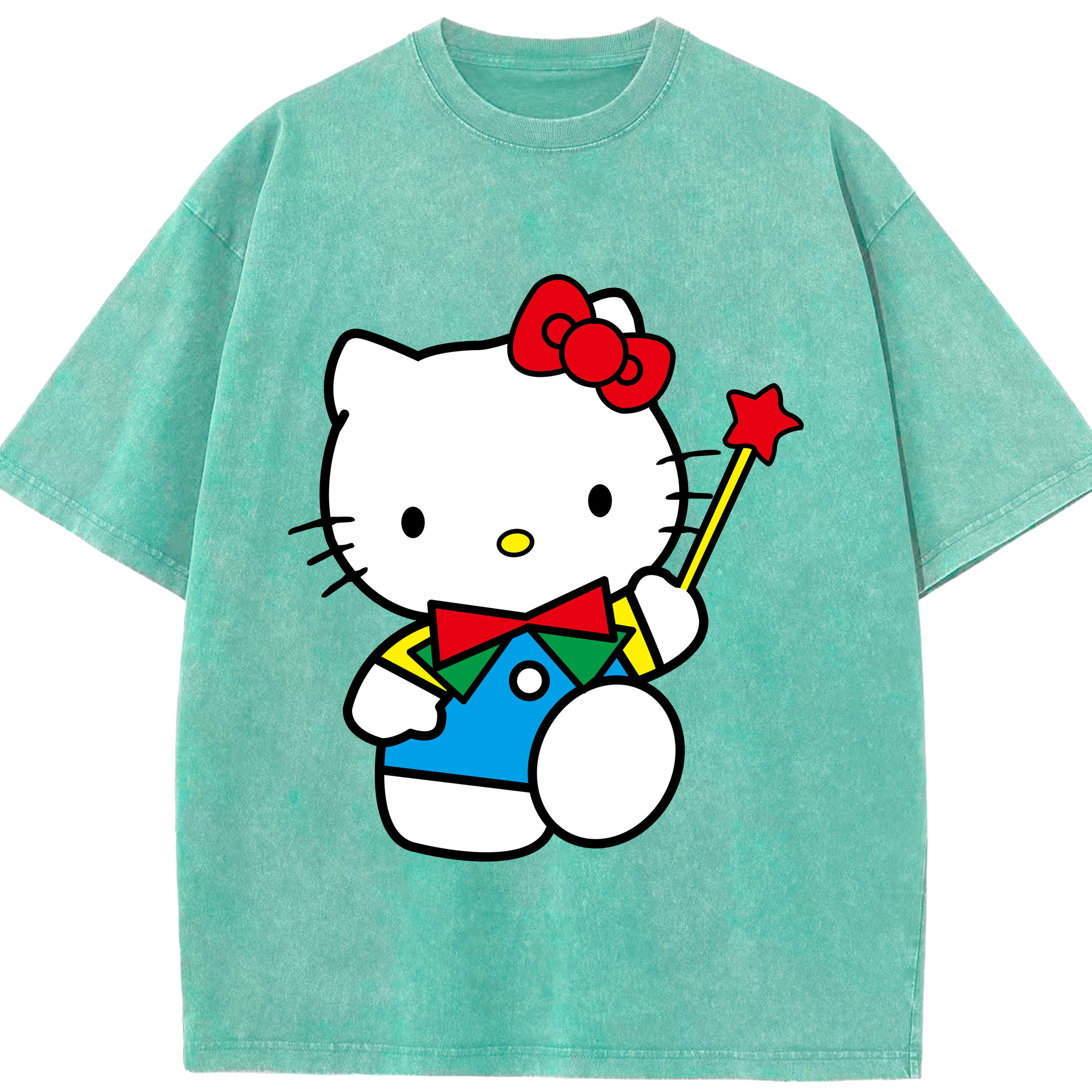 （画像用） Hello Kitty ハローキティ 綿100% ヴィンテージ風 半袖Tシャツ（フロントプリント）